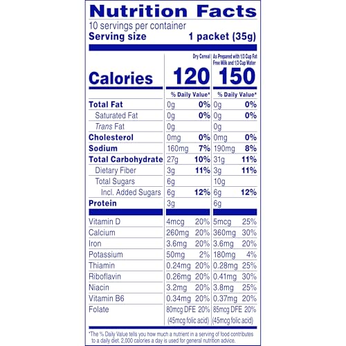 Cream Of Wheat Instant Lower Sugar Hot Cereal, Cocoa, 1.23 Ounce, 10 Packets