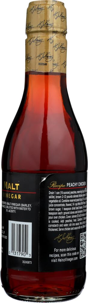Heinz Malt Vinegar, 12-Ounce Glass Bottles, Pack of 4, Model 10013000001790