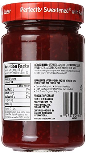 Crofters Fruit Spread - Organic - Premium - Raspberry - 16.5 Oz