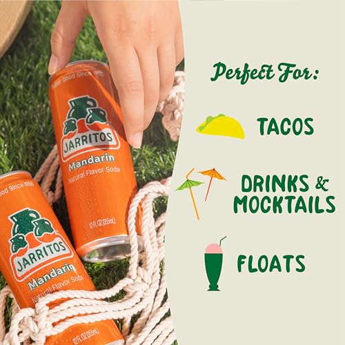 Jarritos - Mexican Soda Soft Drinks  Gfruit (12 oz  355ml) 8 Cans (3 Boxes of 8) - Real Cane Sugar - 0g Fat - Made in Mexico - Natural Flavor Soda Pop - Party & BBQ Beverages