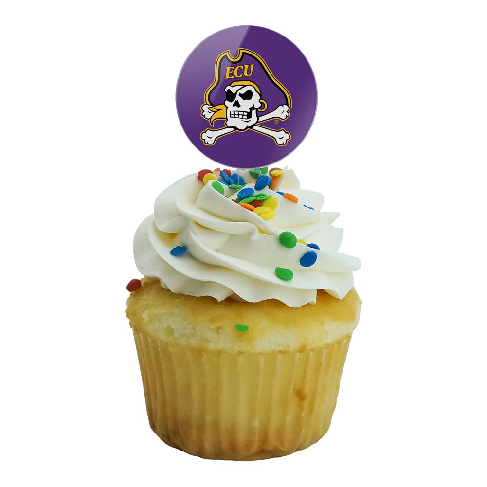 East Carolina Primary Logo Cupcake Picks Toppers Decoration Set Of 6