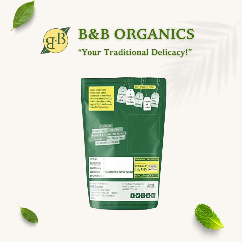 B&B Organics Finger Millet (2 kg / 4.4 pound)/ Whole Grain/Kezvaragu/Nutrient Rich/Ragi Millet/Indian Millet