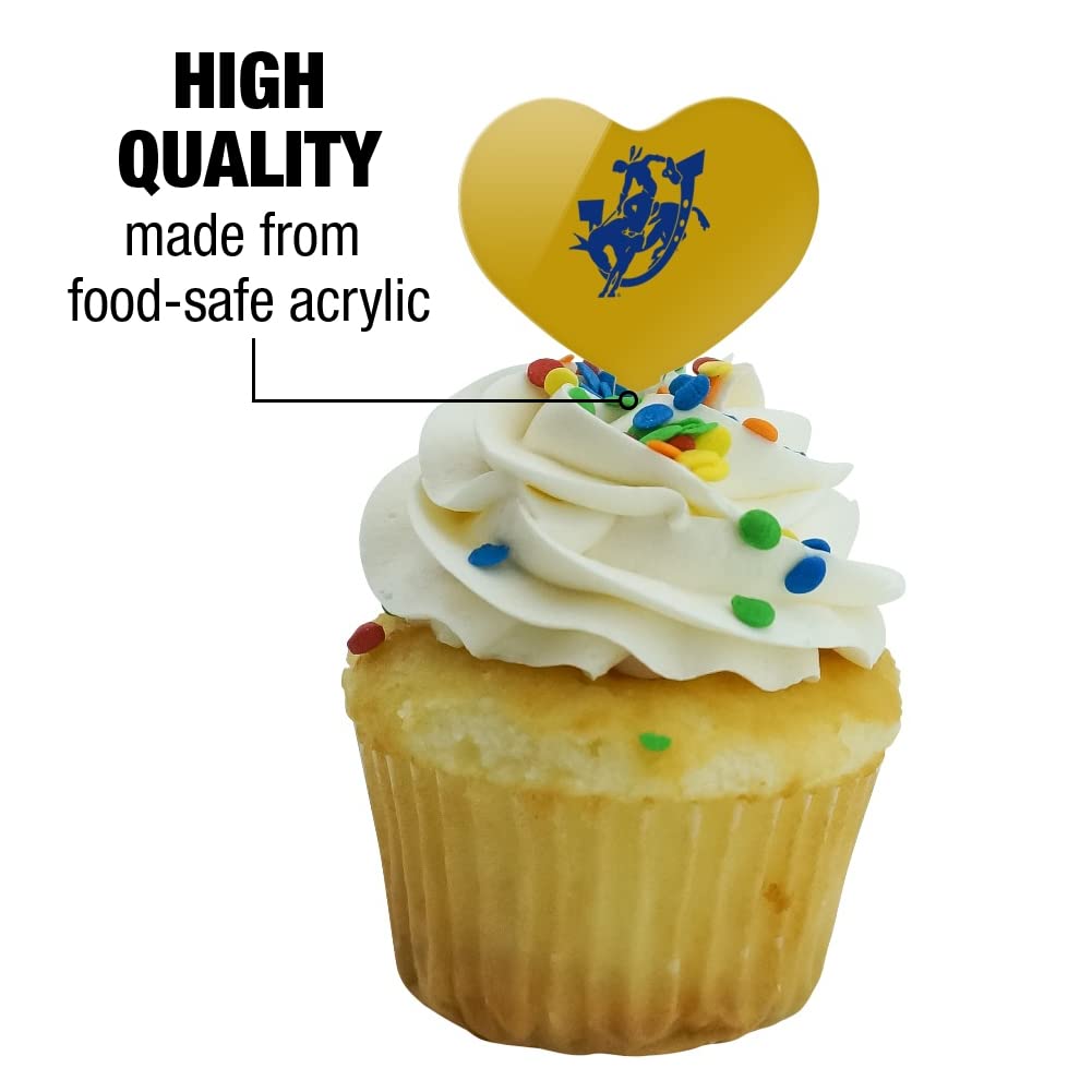 GRAPHICS & MORE Cupcake Picks Set of 6, Acrylic, Southern Arkansas University Heart Decoration, Model CUPT.HRT.ACR.6PK.CLCSAR500B