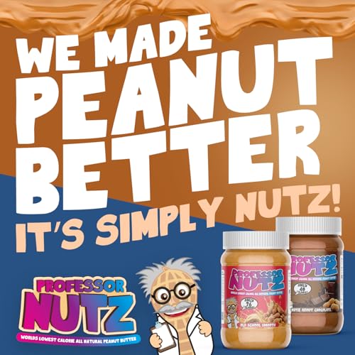 Professor Nutz Organic Peanut Butter- Low Calorie, Nut Butter, Natural Peanut Butter, Natural Fiber, Healthy Peanuts, Great Source Of Protein, 30 Essential Vitamins - 12.41 Oz, 2 Pack Original (Chocolate, Pack Of 2)