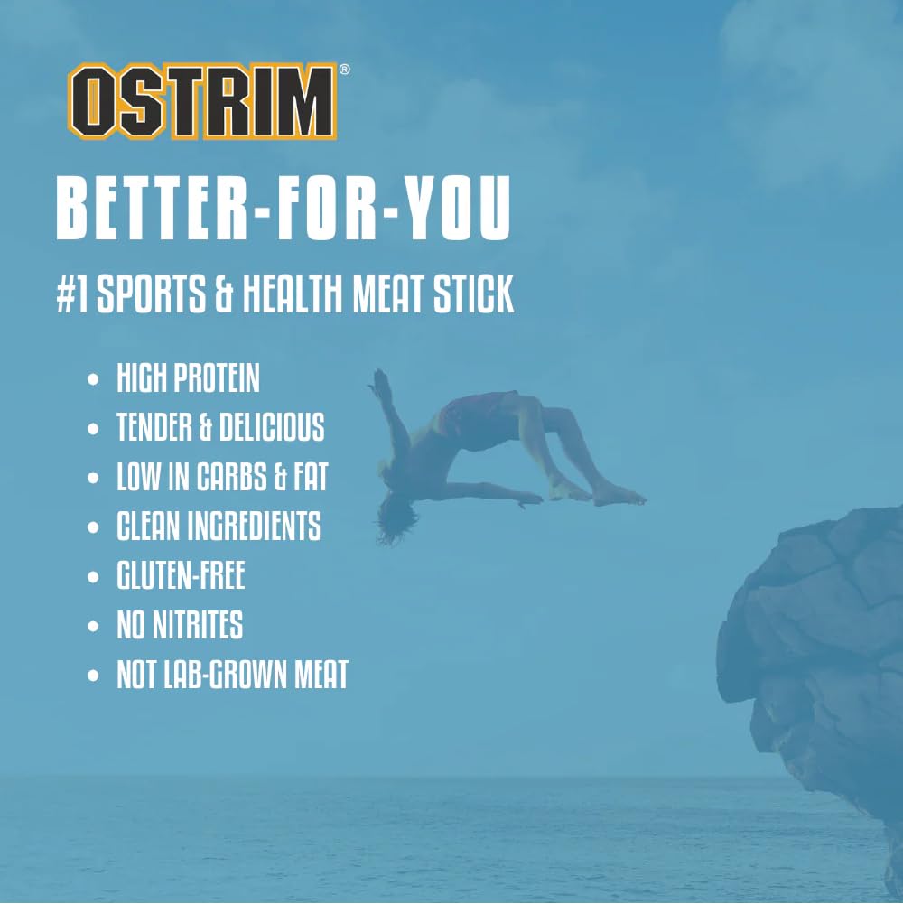 Ostrim (1.5oz) Chicken High Protein Snack Stick, Ranch Flavor, (Pack of 10)