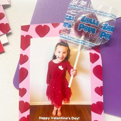 Zollipops - Valentines Day Strawberry - Clean Teeth Lollipops | Anti-Cavity, Sugar-Free Candy For Healthy, Clean Teeth - Great