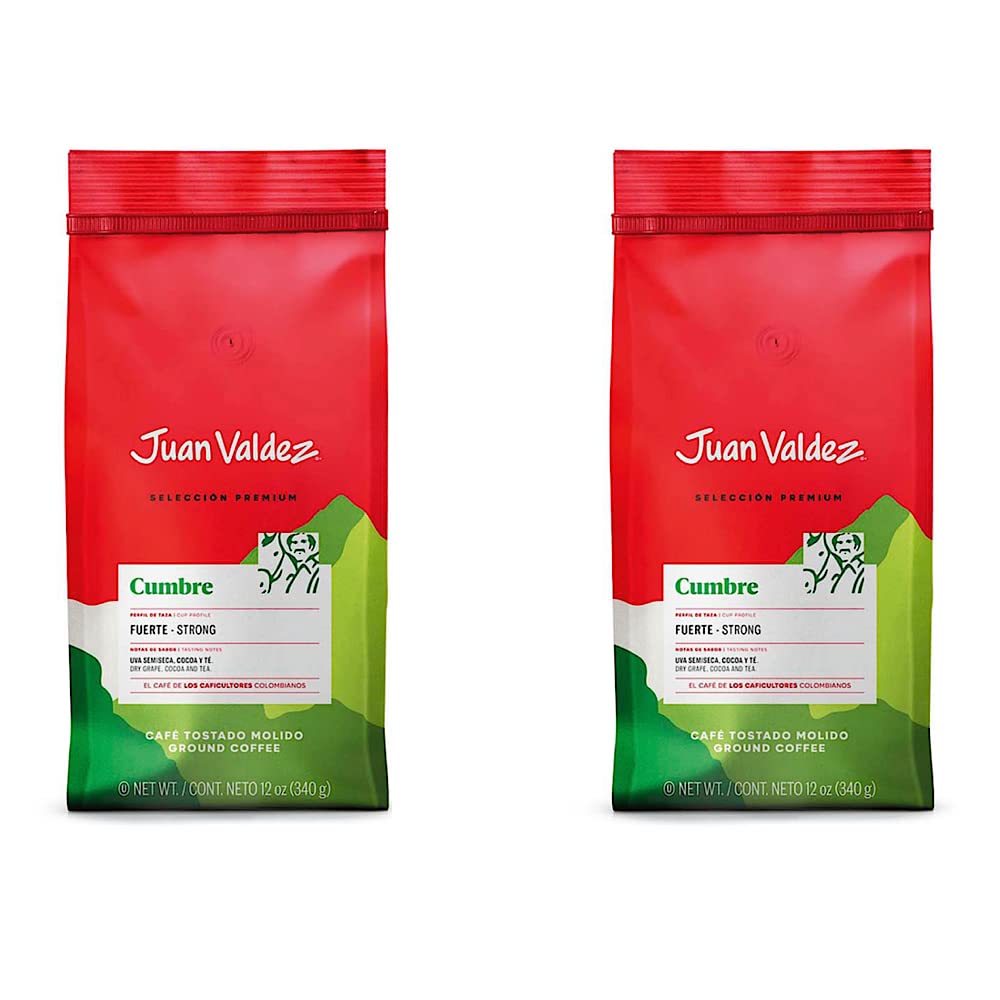 Juan Valdez Cumbre Ground Coffee, Dark Roast 12 Oz - Premium Colombian Coffee - Expert Blend Of Colombian Coffees With Intense Flavors And Dry Fruits Notes (Pack Of 2)