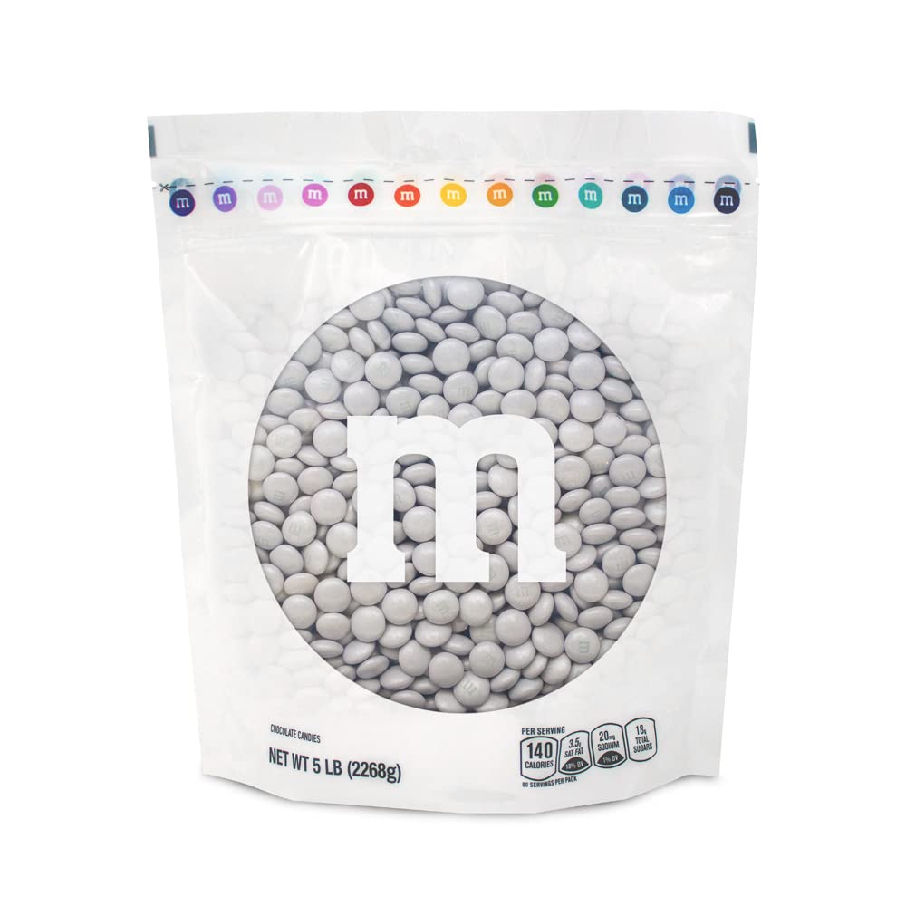 M&MS WORLD Milk Chocolate Platinum Candy-5lbs of Bulk Candy in Resealable Pack for Candy Buffet,Birthday Parties,Theme Meetings,