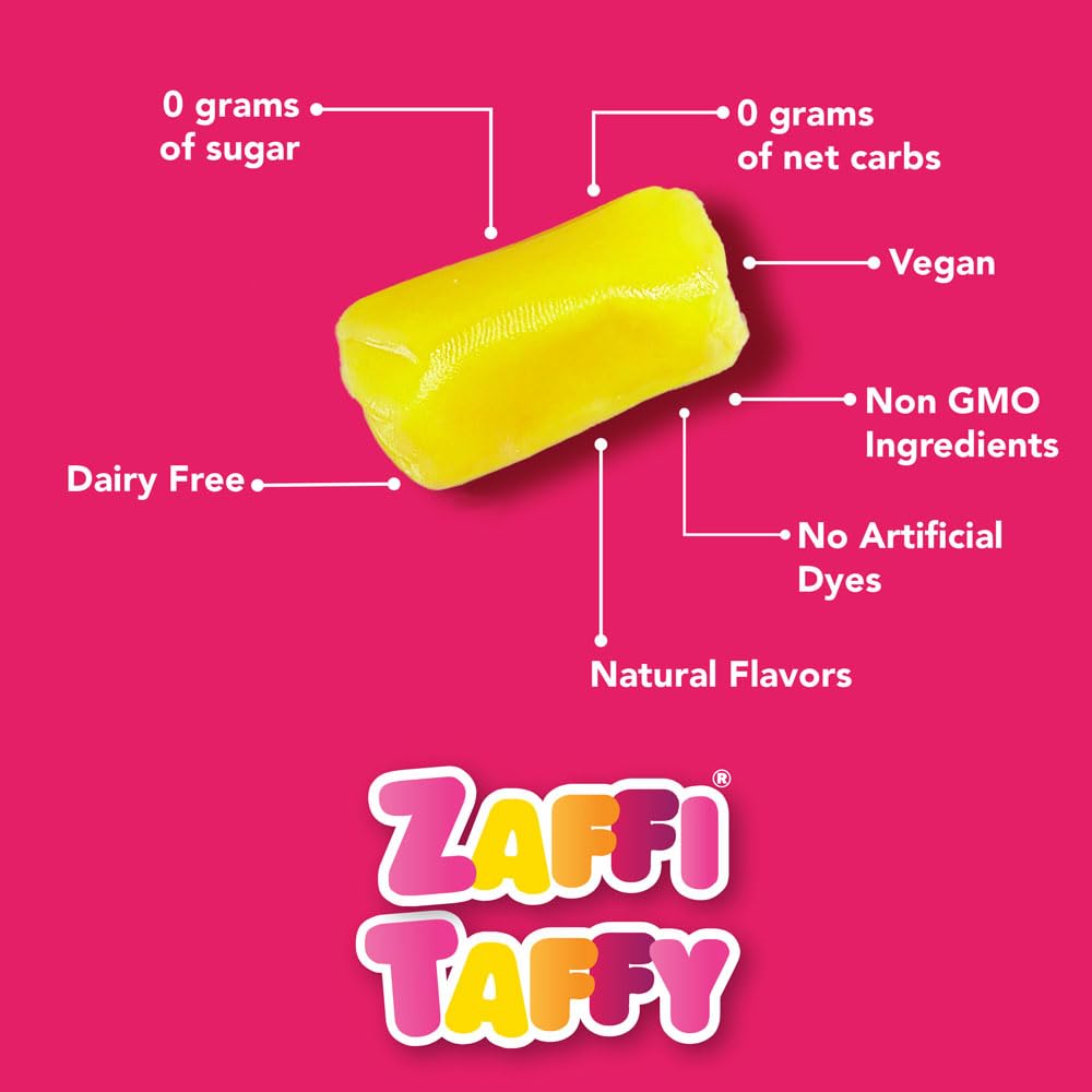Zollipops Zaffi Taffy Strawberry Banana - A Tropical Twist with Strawberry Banana Flavored Zaffi Taffy, 5 oz. Bag