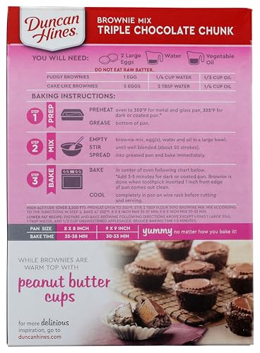 Duncan Hines Signature Triple Chocolate Chunk Brownie Mix, 18 OZ