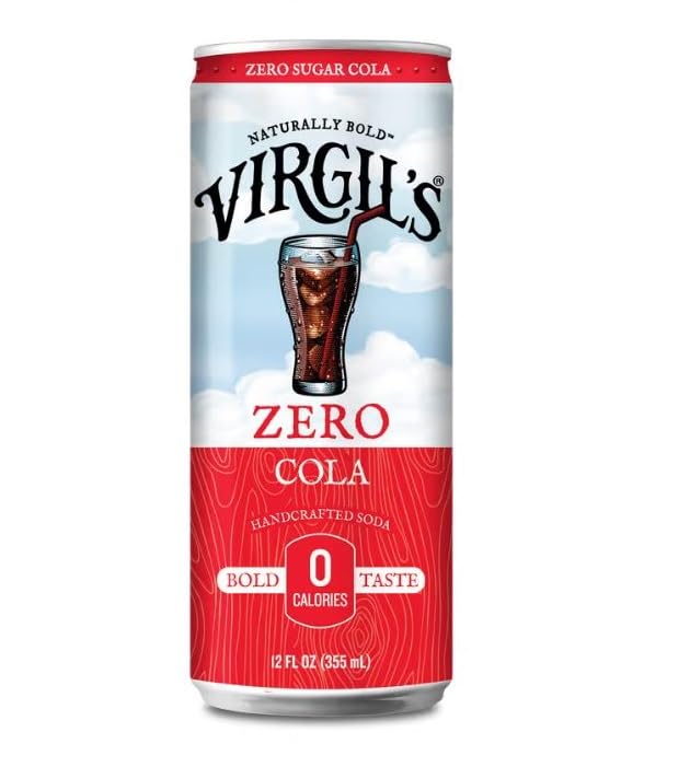 Virgils Zero Sugar Cola - Caffeine Free Soft Drink - 12oz Slim Cans, 24 Pack