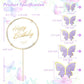 BHNKGZNA 13 Pieces Butterfly Cake Toppers 3D Pink Gold Decorations for Birthday Party Wedding Baby Shower, Purple Cardstock, Model RIT01