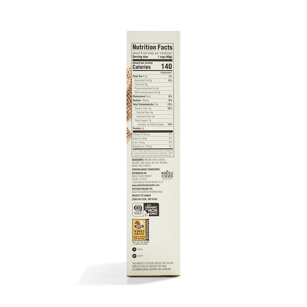 365 by Whole Foods Market Organic Wheat Waffles Cereal, 13 Oz - Healthy Breakfast Option, Whole Grain, Delicious and Nutritious