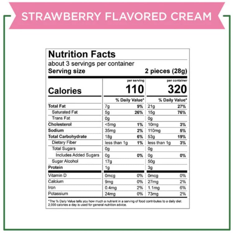 Russell Stover Sugar Free Strawberry Cream With Stevia, 3 Oz. Bag