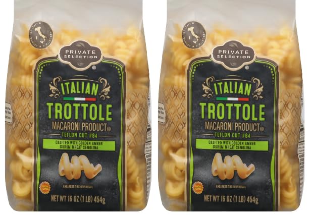 Italian Trottole Macaroni Product Crafted With Golden Amber Drum Wheat Semolina (2 Bags, 16 oz. each)