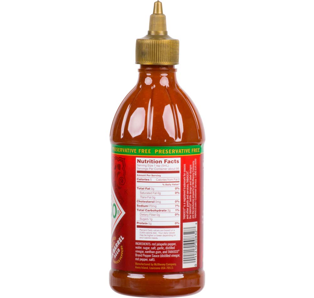 Tabasco Preservative Free Dark Barrel Aged Sriracha Hot Sauce 6 Bottles 20 Oz.