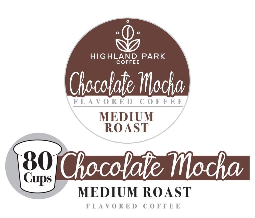 Highland Park Coffee Single Serve Coffee Pods, Chocolate Mocha, Chocolate Mocha, 80.0 Count