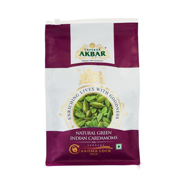 Emperor Akbar Cardamom (Elaichi)- 500G - Green Cardamom In Superior Aroma-Lock Pack (Purple Grade - 8Mm Above)