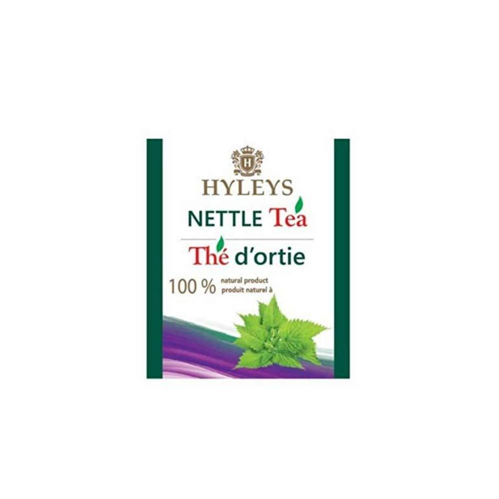 12 Pack Of Hyleys Natural Nettle Leaves With Black Tea - 25 Tea Bags (100% Natural, Sugar Free, Gluten Free And Non-Gmo)