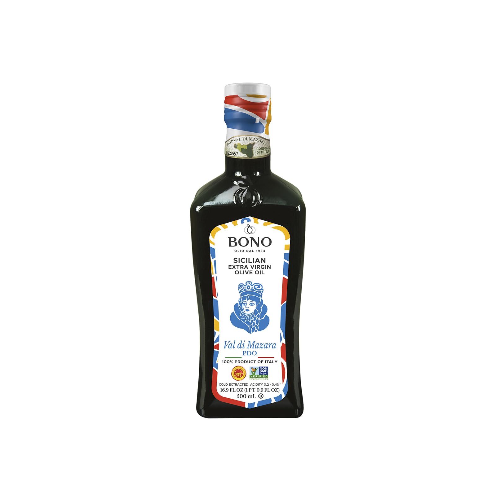 Bono Extra Virgin Olive Oil, Sicilian PDO, 16.9 Fl Oz, Val Di Mazara, Model 277495