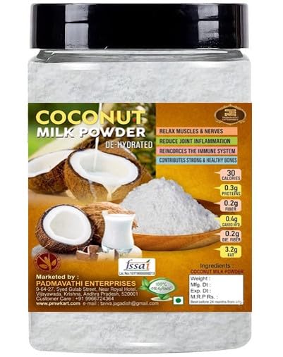 PE  Jar Pack  Organic  Natural & Dehydrated Coconut Milk Powder  100 Grams