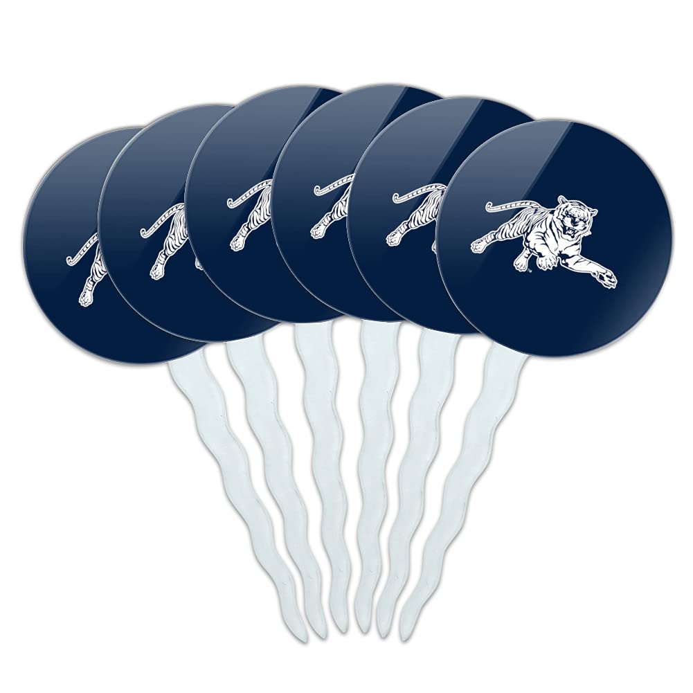 Jackson State University Primary Logo Cupcake Picks Toppers Decoration Set of 6