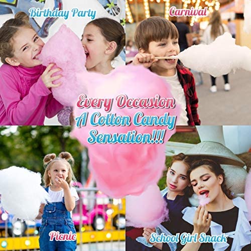 Lieber'S Cotton Candy | 12 Pack Of Light & Fluffy Vintage Candy | Blue & Red Carnival Birthday Party Favors Treats Supplies For