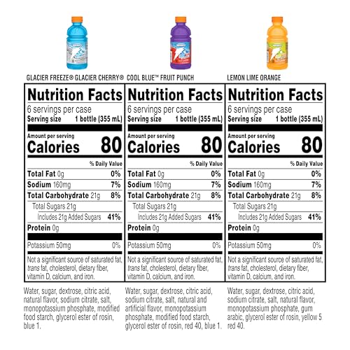 Gatorade Thirst Quencher  Mashups Variety Pack  Cool Blue-Fruit Punch  Lemon-Lime-Orange  Glacier Freeze-Glacier Cherry  12 Fl Oz (Pack of 18)