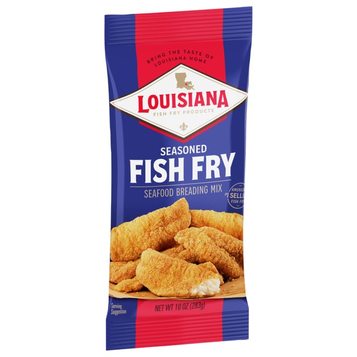 Louisiana Fish Fry - Seasoned Fish Fry Mix 10 Ounce (Pack of 1) Season All Your Fish, Shrimp, or Oysters to Perfection