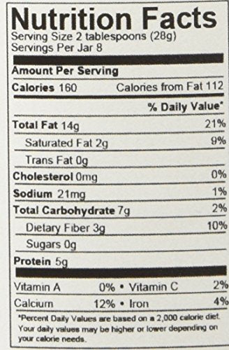 Dastony - Stone Ground Nut & Seed Butters: 01/8 oz Jar of Organic Sesame (Tahini) 100%