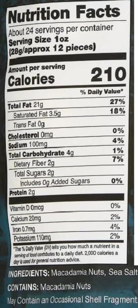 Generic Kirkland Signature Dry Roasted Macadamia Nuts With Sea Salt, 24Oz (Pack Of 1)