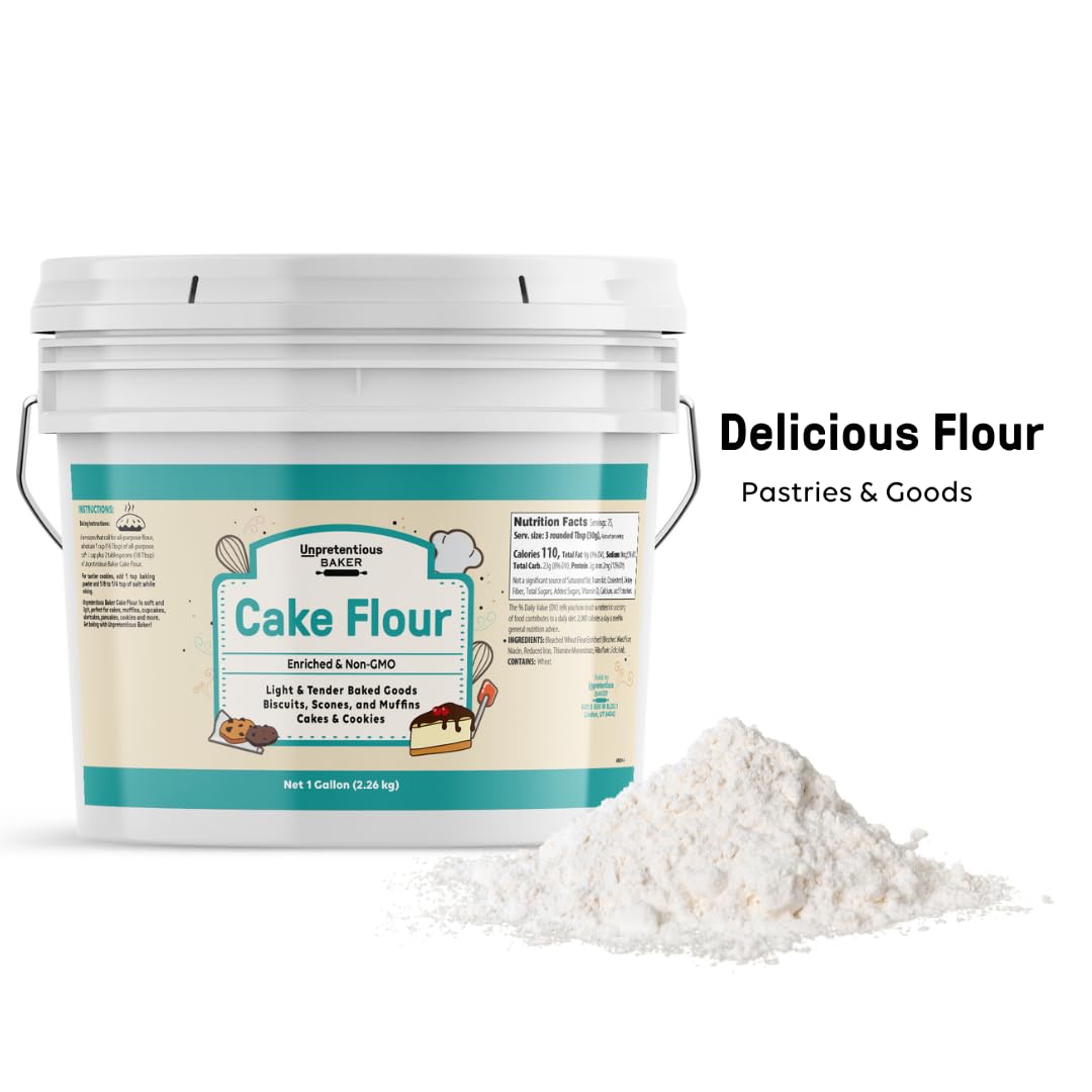 Unpretentious Cake Flour, 1 Gallon, Great For Cakes, Biscuits, Scones, Muffins