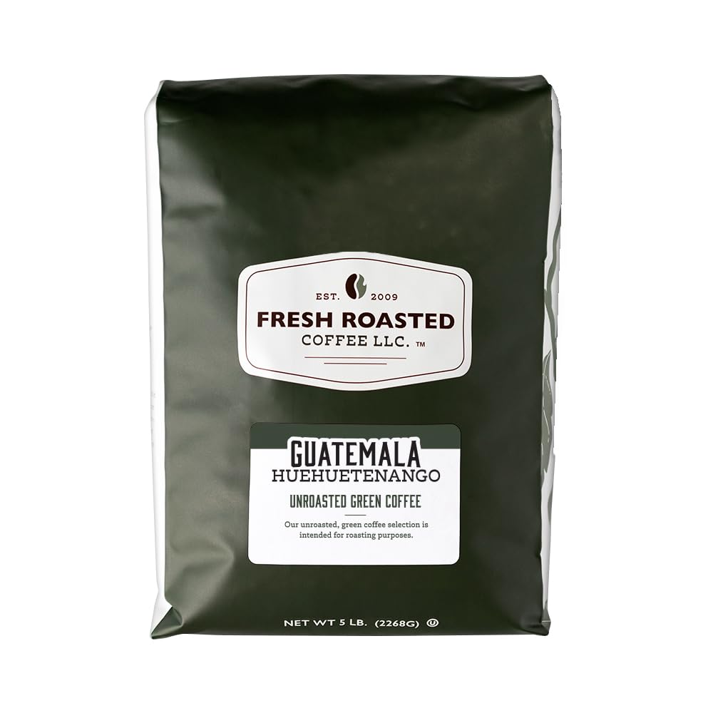 Fresh Roasted Coffee, Unroasted Guatemala Huehuetenango | Single Origin | Kosher | 5 Pound