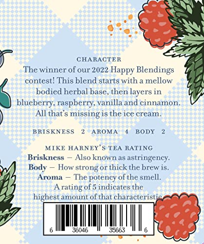Harney & Sons Berry Cobbler Tea, Tin Of 20 Sachets, Rooibos With Fruit Flavors