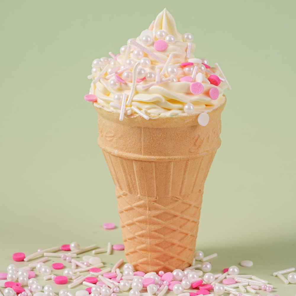 Pink Sprinkles For Cake Decorating 7 Oz Edible Pearl Sugar Sprinkles Topper For Cookie Cupcakes, Candy, Cream, Chocolate Cake De
