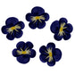 OCREME Royal Icing Sugar Flower Set of 16 - Purple Pansy Cake Decorations - 1-1/4 Inch