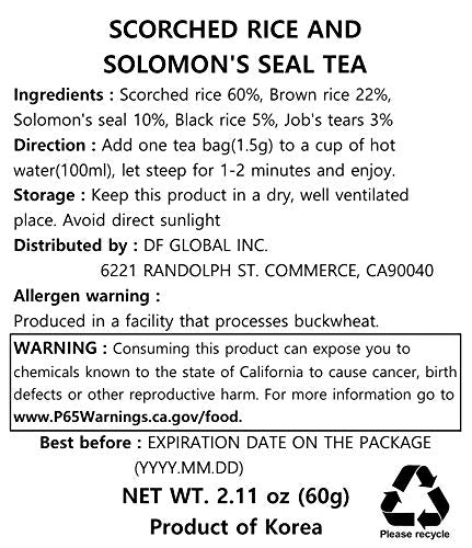 Damtuh Korean Scorched Rice & Solomon'S Seal Tea 1.5G X 40 Count (Pack Of 1)
