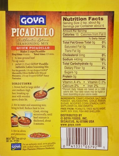 Goya Foods Picadillo Seasoning Mix, 1.25 Ounce (Pack Of 24)