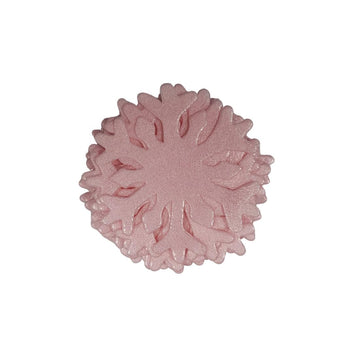 Homankit 50Pcs Pink Edible Cake Cupcake Toppers Snowflakes Christmas Winter Frozen Party Decoration