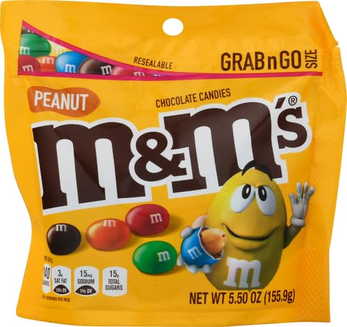 Mars M&Ms Peanut Chocolate, Grab & Go Size, 5.0 oz, Brown
