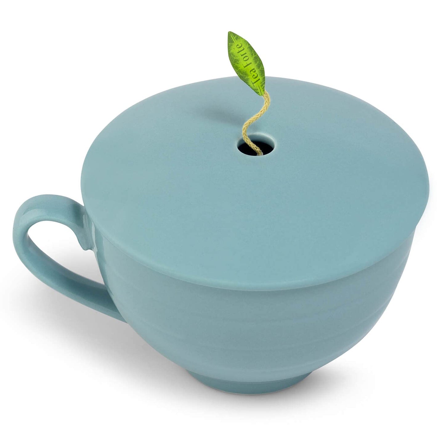 Tea Forte Wellbeing 3-Piece Premium Tea Gift Set With Light Blue Cafe Cup With Lid, Tea Tray And 10 Assorted 2 Of Each Variety O