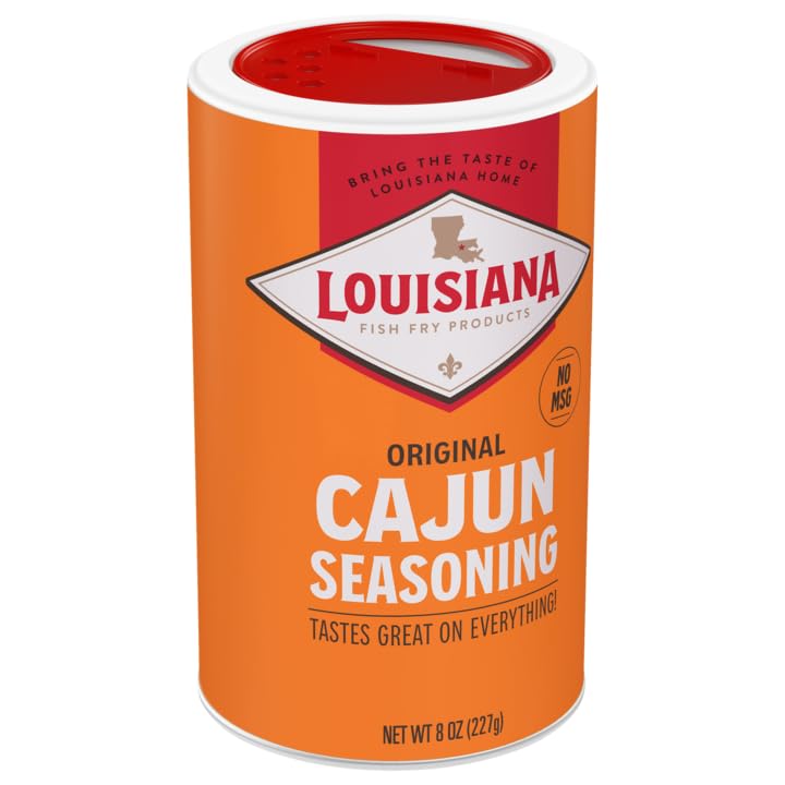 Louisiana Fish Fry Cajun Seasoning, 8 Ounce - Perfect for Authentic Cajun Flavor in Cooking and Grilling