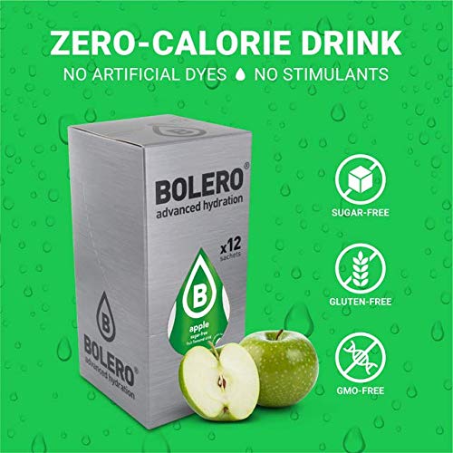 BOLERO - Apple Flavored, Sugar Free and Low Calorie Powdered Drink Mix, Makes 1/2 Gallon for Strong Flavor or 1 Gallon for Mild