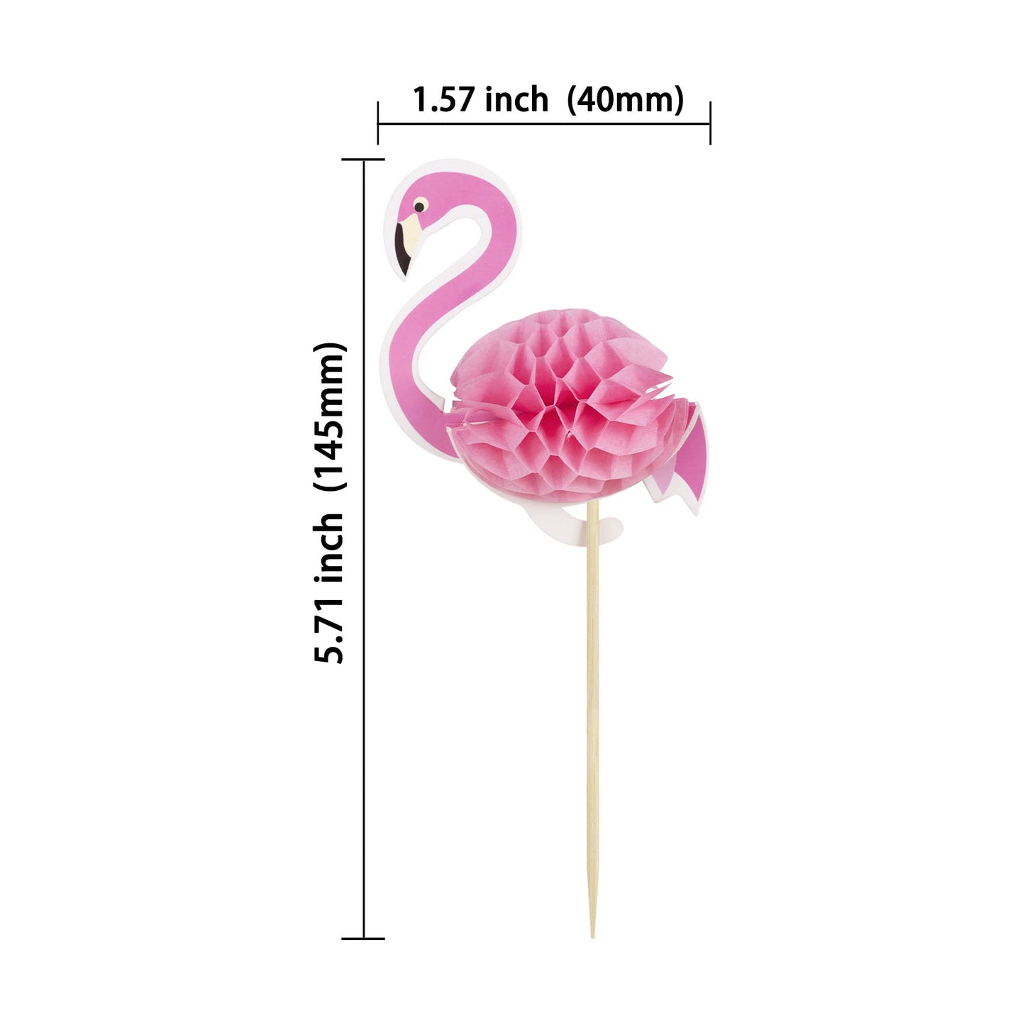 Gyufise Luau 3D Flamingo Cupcake Toppers Tropical Aloha Flamingo Cupcake Picks For Summer Hawaiian Luau Tropical Theme Baby Show