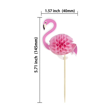 Gyufise Luau 3D Flamingo Cupcake Toppers Tropical Aloha Flamingo Cupcake Picks For Summer Hawaiian Luau Tropical Theme Baby Show