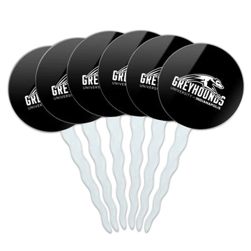 University of Indianapolis Secondary Logo Cupcake Picks Toppers Decoration Set of 6