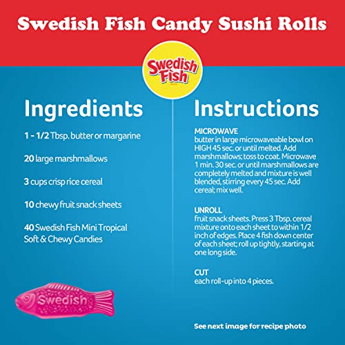 Swedish Fish Mini Tropical Soft & Chewy Candy, Bulk Candy, 12 - 3.5 Oz Boxes