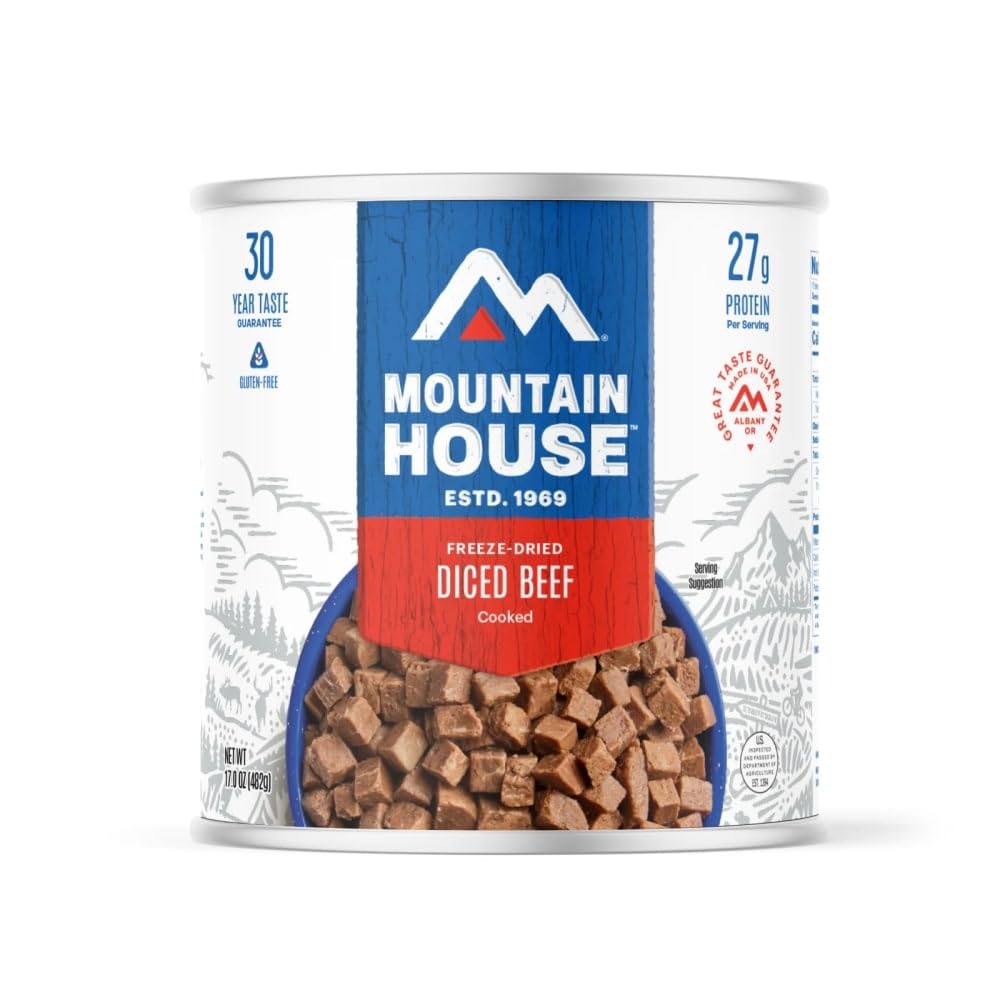 Mountain House Diced Beef | Freeze Dried Survival & Emergency Food | #10 Can | Gluten-Free