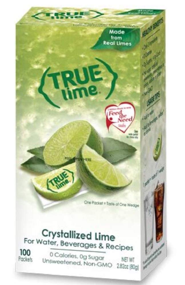 True Citrus TRUE LIME Water Enhancer, 100 Packets, 0 Calorie, Sugar Free Lime Flavor, 2.82 Ounce Dispenser Pack