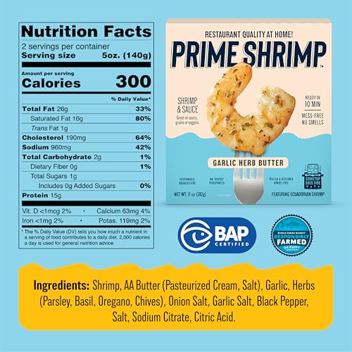 Prime Shrimp Garlic Herb Butter | All-Natural Shrimp in Sauce